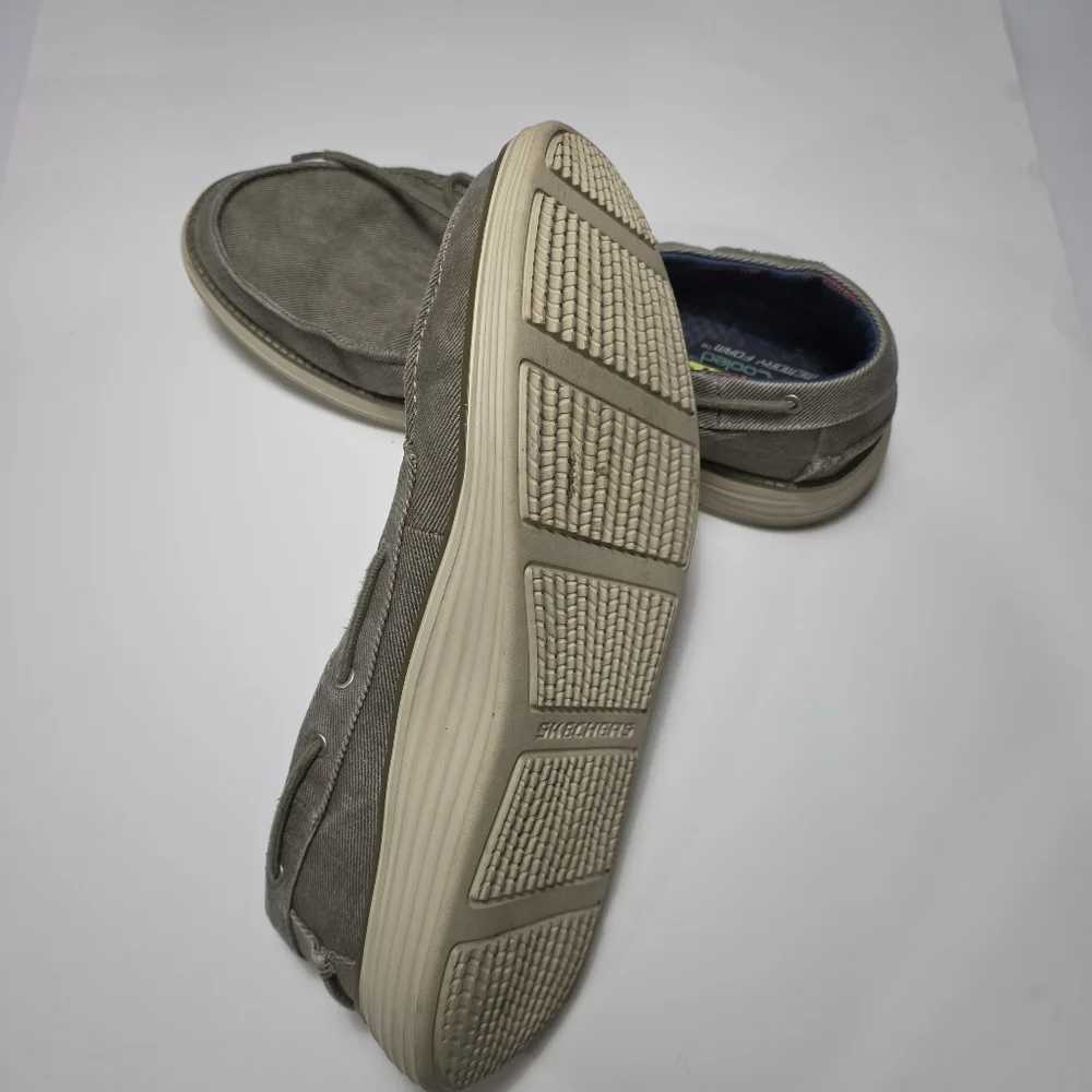 Skechers Casual Canvas Boat Shoes - Gray Size 14